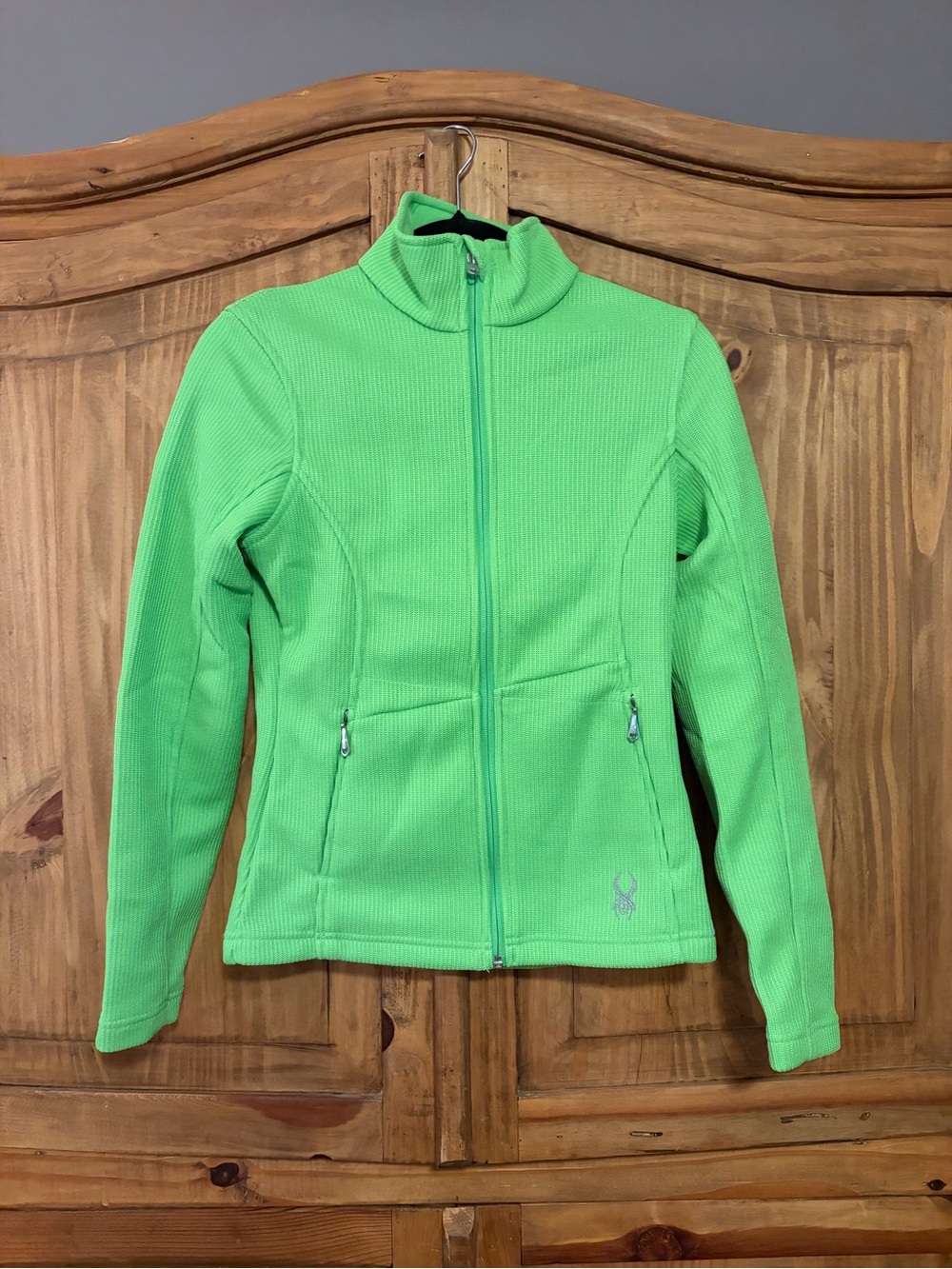 Spyder Women's Bright Lime Green Full Zip Utility Fleece Jacket